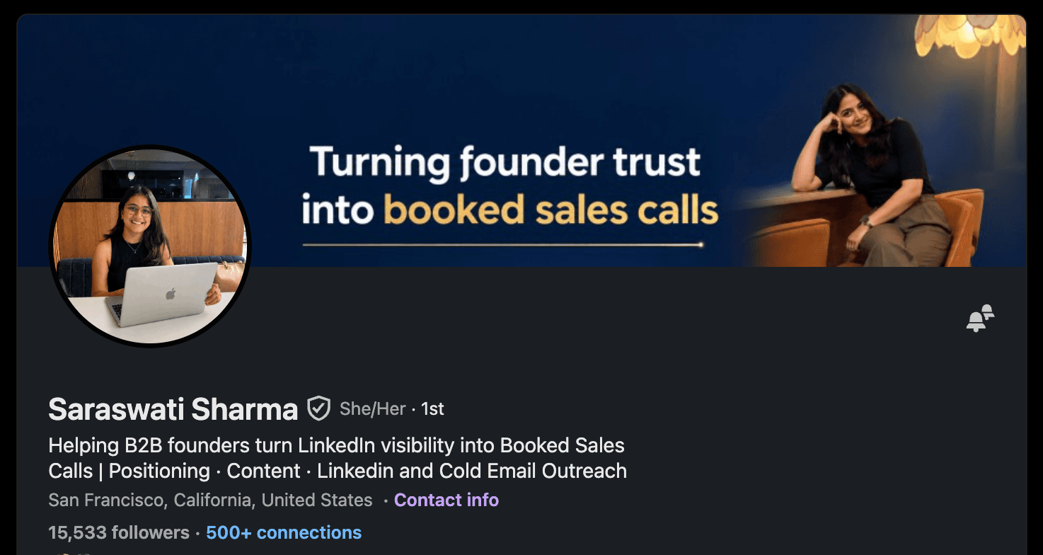 Saraswati Sharma LinkedIn profile